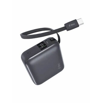  Внешний аккумулятор TTEC 2BB232GR ReCharger Mini LCD 10000mAh USB-C PD 35W Powerbank со встроенным кабелем USB-C серый 