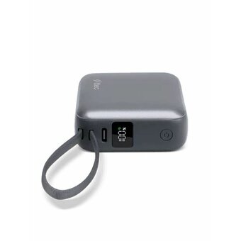  Внешний аккумулятор TTEC 2BB232GR ReCharger Mini LCD 10000mAh USB-C PD 35W Powerbank со встроенным кабелем USB-C серый 