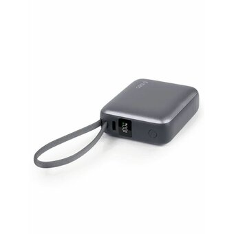 Внешний аккумулятор TTEC 2BB232GR ReCharger Mini LCD 10000mAh USB-C PD 35W Powerbank со встроенным кабелем USB-C серый 