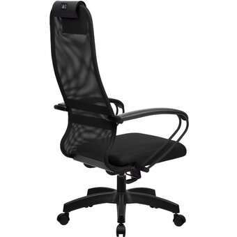  Кресло Метта SU-B-8 (ZDA.12.1.222) черный сиденье черный сетка с подголов. крестов. металл хром 