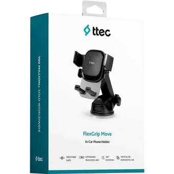  Автодержатель TTEC 2TT34 FlexGrip Move In-Car Phone Holder черный 