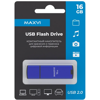  USB-флешка Maxvi FD16GBUSB20C10MP2 USB 2.0 16GB MP2 blue 