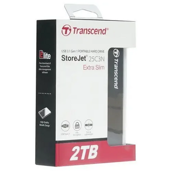  Внешний HDD 2.0TB USB3.0 Transcend StoreJet 25C3, алюминий, серый (TS2TSJ25C3N) 