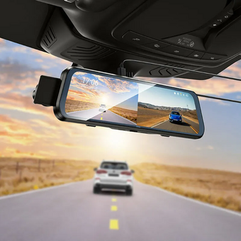  Видеорегистратор HOCO DV16 9.66-inch streaming media driving recorderdual-channel with rear camera черный 