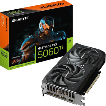  Видеокарта Gigabyte Nvidia GeForce RTX 5060TI Windforce Max (GV-N506TWF2MAX-16GD) 16ГБ, GDDR7, Ret 