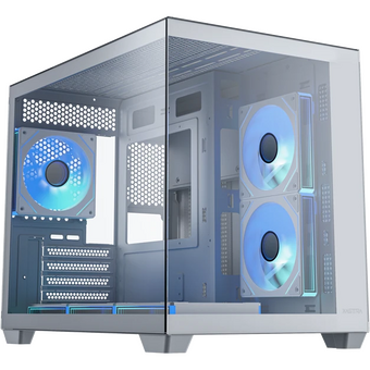  Корпус XASTRA QW500M 6ARGB-C10-UC White (QW500M-6FM12A-C10-UC-WH) mATX/Aquarium/Screewless/ 6x120mm ARGB PWM FM fans/Argb+PWM HUB 10port/Type-C 