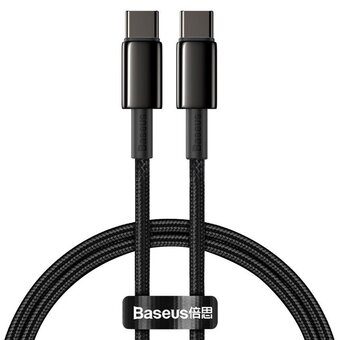  Кабель Baseus CATWJ-01 Tungsten Gold Fast Charging Data Cable Type-C to Type-C 100W 1m Black 