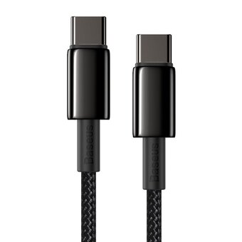 Кабель Baseus CATWJ-01 Tungsten Gold Fast Charging Data Cable Type-C to Type-C 100W 1m Black 