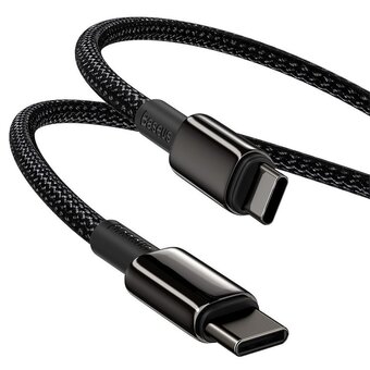  Кабель Baseus CATWJ-01 Tungsten Gold Fast Charging Data Cable Type-C to Type-C 100W 1m Black 