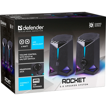  Акустическая система DEFENDER Rocket (65094) 6Вт, подсветка, питание от USB 