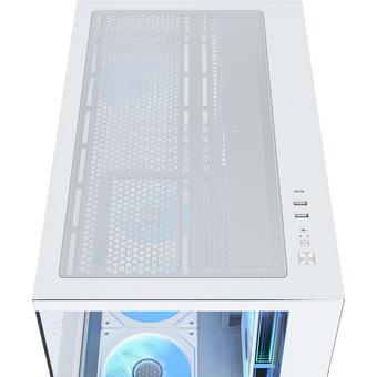  Корпус XASTRA QW500M 6ARGB-C10-UC White (QW500M-6FM12A-C10-UC-WH) mATX/Aquarium/Screewless/ 6x120mm ARGB PWM FM fans/Argb+PWM HUB 10port/Type-C 