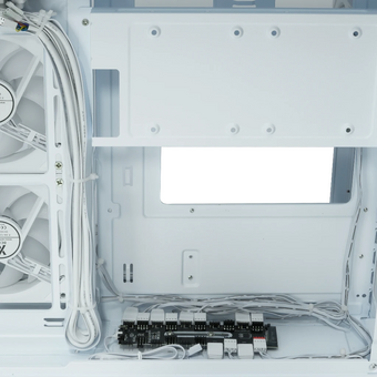  Корпус XASTRA QW500M 6ARGB-C10-UC White (QW500M-6FM12A-C10-UC-WH) mATX/Aquarium/Screewless/ 6x120mm ARGB PWM FM fans/Argb+PWM HUB 10port/Type-C 