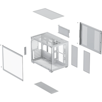  Корпус XASTRA QW500M 6ARGB-C10-UC White (QW500M-6FM12A-C10-UC-WH) mATX/Aquarium/Screewless/ 6x120mm ARGB PWM FM fans/Argb+PWM HUB 10port/Type-C 