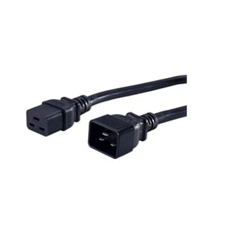  Кабель питания Hyperline PWC-IEC19-IEC20-1.8-BK IEC 320 C19 - IEC 320 C20 (3x1.5) прямая вилка, 16A, 1.8м черный 