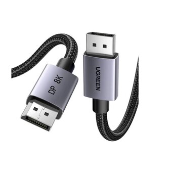  Кабель UGREEN DP120 (25905) DisplayPort 1.4 Male to Male 8K Cable 2m Gray 