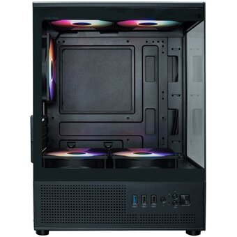  Корпус XASTRA Q300M 5FRGB Black (Q300M-5FC12F) mATX/Aquarium/Screewless/ 5x120mm FRGB FC fans 