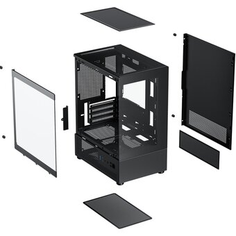  Корпус XASTRA Q300M 5FRGB Black (Q300M-5FC12F) mATX/Aquarium/Screewless/ 5x120mm FRGB FC fans 