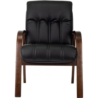  Кресло Бюрократ T-9932W-CF/Eco-B черный экокожа на ножках дерево 