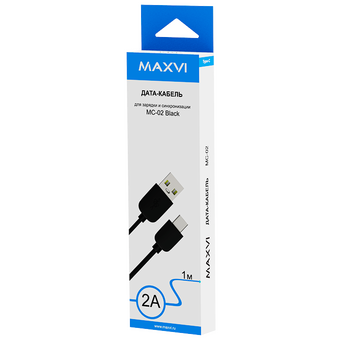  Кабель Maxvi MC-02 black USB-A-Type-C 