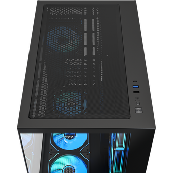  Корпус XASTRA QW500 7ARGB-C10-UC Black (QW500-7FM12A-C10-UC) ATX/Aquarium/Screewless/7x120mm ARGB PWM FM fans/Argb+PWM HUB 10port/Type-C 