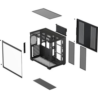  Корпус XASTRA QW500 7ARGB-C10-UC Black (QW500-7FM12A-C10-UC) ATX/Aquarium/Screewless/7x120mm ARGB PWM FM fans/Argb+PWM HUB 10port/Type-C 