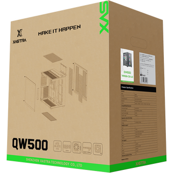  Корпус XASTRA QW500 7ARGB-C10-UC Black (QW500-7FM12A-C10-UC) ATX/Aquarium/Screewless/7x120mm ARGB PWM FM fans/Argb+PWM HUB 10port/Type-C 