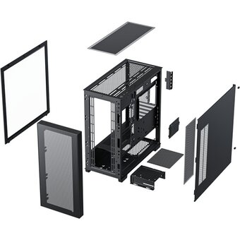  Корпус XASTRA A510M 4ARGB-UC Black (A510M-4FC12A-UC) mATX/Mesh/ Screwless full-size TG /4x 120mm FC120 ARGB PWM fans/ Type-C 