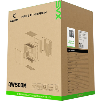  Корпус XASTRA QW500M 6ARGB-C10-UC Black (QW500M-6FM12A-C10-UC) mATX/Aquarium/Screewless/ 6x120mm ARGB PWM FM fans/Argb+PWM HUB 10port/Type-C 