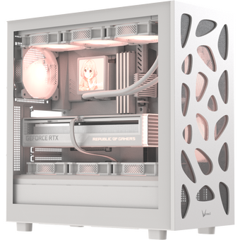  Корпус Formula V Line Mana Stone White AR, ATX, Type-C*1, USB2.0*1, USB3.0*1, Front 3x120mm ARGB, Rear 1x120mm ARGB 