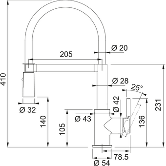  Смеситель Franke Lina Semi-pro черный матовый 