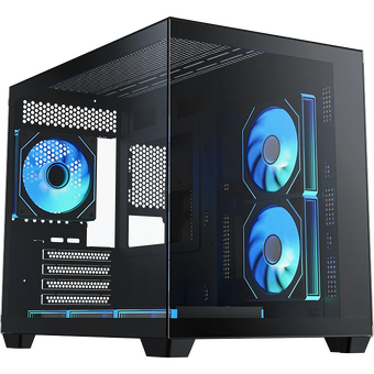  Корпус XASTRA QW500M 6ARGB-C10-UC Black (QW500M-6FM12A-C10-UC) mATX/Aquarium/Screewless/ 6x120mm ARGB PWM FM fans/Argb+PWM HUB 10port/Type-C 