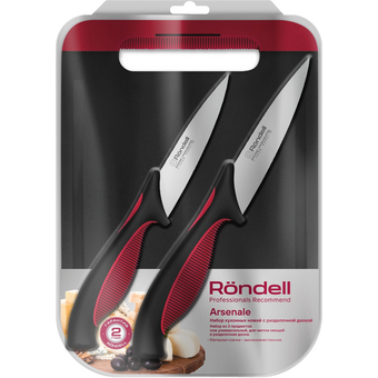  Набор ножей кухонных Rondell Arsenale RD-1975 компл 3предм. разд.дос. черный/красный блистер 