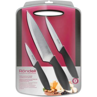  Набор ножей кухонных Rondell Sorge RD-1976 компл 4предм. разд.дос. красный/черный блистер 