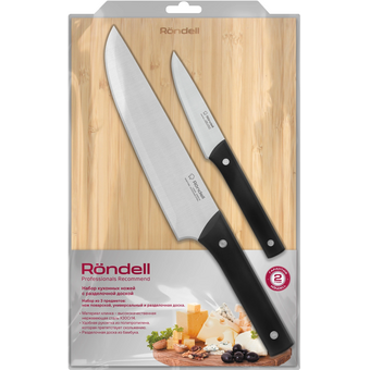  Набор ножей кухонных Rondell Mustang RD-1977 компл 3предм. разд.дос. дерево/черный блистер 