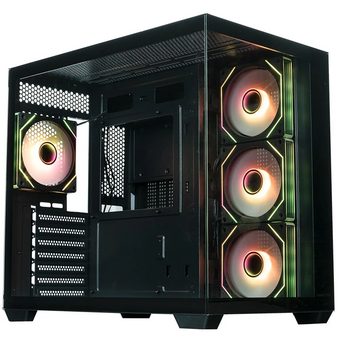  Корпус XASTRA QW500 4ARGB-C10-UC Black (QW500-4FM12A-C10-UC) ATX/Aquarium/Screewless/4x120mm ARGB PWM FM fans/Argb+PWM HUB 10port/Type-C 