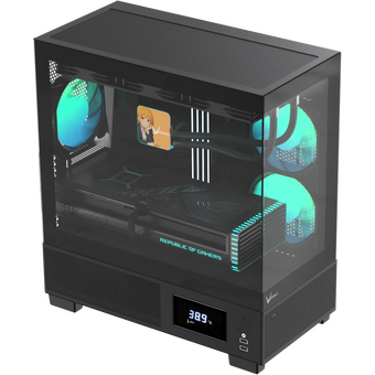  Корпус Formula V Line Crystal E1M Black, MATX, USB3.0*2, Switch Display Panel 