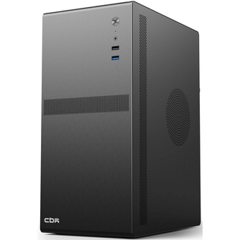  Корпус CBR V203 (PCC-MATX-V203-WPSU), Minitower, без БП, mATX, 1*USB 3.0, 1*USB 2.0, HD Audio+Mic, Black 