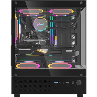  Корпус FORMULA Crystal Z1CM Plus AR black (MiniTower, mATX, без БП, USB Type-A+USB Type-C) 