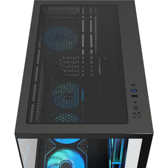  Корпус XASTRA QW500M 6ARGB-C10-UC Black (QW500M-6FM12A-C10-UC) mATX/Aquarium/Screewless/ 6x120mm ARGB PWM FM fans/Argb+PWM HUB 10port/Type-C 