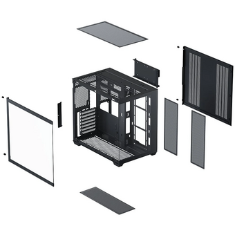  Корпус XASTRA QW500 4ARGB-C10-UC Black (QW500-4FM12A-C10-UC) ATX/Aquarium/Screewless/4x120mm ARGB PWM FM fans/Argb+PWM HUB 10port/Type-C 