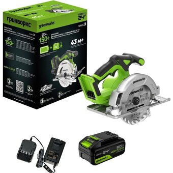  Дисковая пила Greenworks GD24CS165 (1501607CUG) с АКБ и ЗУ 