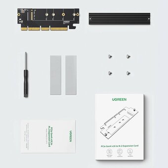  Контроллер UGREEN CM465 (30715) PCIe 4.0(16×) to M.2 NVMe Expansion Card Black 