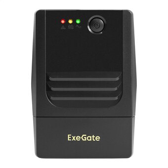  ИБП ExeGate Power NB-650.LED.AVR.2SH (EX299484RUS) 650VA/390W, LED, AVR, 2*Schuko, батарея 12V 7Ah, Black 
