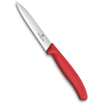  Нож кухонный Victorinox Swiss Classic 6.7731.C1 для овощей лезв.100мм серрейт. заточка красный 