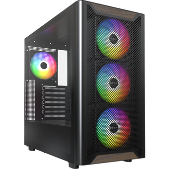  Корпус Montech XR Wood черный без БП ATX 3x120mm 2xUSB3.0 audio bott PSU 