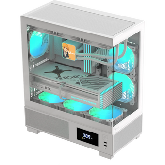  Корпус Formula V Line Crystal E1 White, ATX, Type-C*1, USB3.0*2, Switch Display Panel 