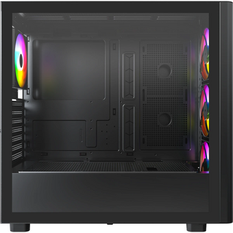  Корпус Montech XR Wood черный без БП ATX 3x120mm 2xUSB3.0 audio bott PSU 