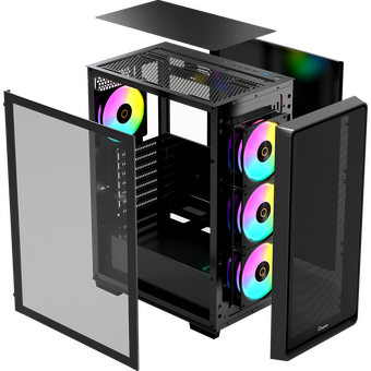  Корпус Ocypus Gamma C60 BK ARGB, ATX, USB3.0*1+USB2.0*2, Front 3x120mm ARGB, Rear 1x120mm ARGB 