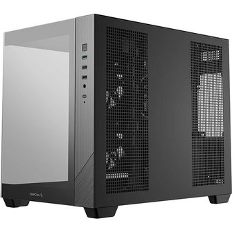  Корпус Deepcool CG330 3F без БП, боковое окно (панорама), 3x120mm ARGB PWM вентилятора, черный, mATX 
