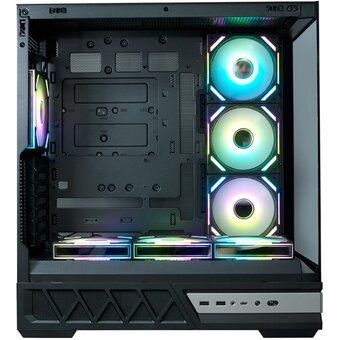  Корпус XASTRA Q700 7ARGB-FS-C10-UC Black (Q700-7FS12A-C10-UC) ATX/Aquarium/Screewless/7x120mm ARGB PWM Daisy Chain FS fans/Argb+PWM HUB 10port/Type C 